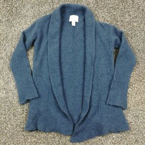 Cynthia Rowley Sweater 2 Ply Cashmere  Open Front Cardigan Blue Womens Medium